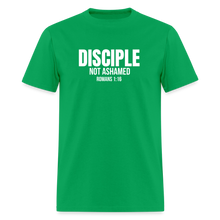 Load image into Gallery viewer, Disciple – Not Ashamed Romans 1:16 Faith Shirt - bright green