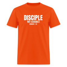 Load image into Gallery viewer, Disciple – Not Ashamed Romans 1:16 Faith Shirt - orange