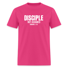 Load image into Gallery viewer, Disciple – Not Ashamed Romans 1:16 Faith Shirt - fuchsia