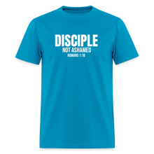 Load image into Gallery viewer, Disciple – Not Ashamed Romans 1:16 Faith Shirt - turquoise
