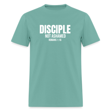 Load image into Gallery viewer, Disciple – Not Ashamed Romans 1:16 Faith Shirt - aquatic
