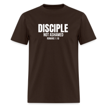 Load image into Gallery viewer, Disciple – Not Ashamed Romans 1:16 Faith Shirt - brown
