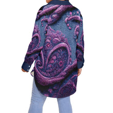 Load image into Gallery viewer, Purple Blue Women&#39;s Shirt With Long Sleeve(Plus Size)

