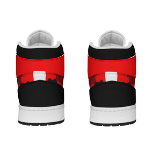 Red Black Camo Men's Synthetic Leather Stitching Shoes