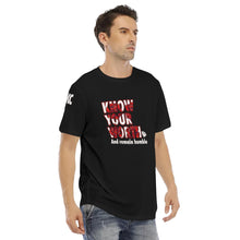 Load image into Gallery viewer, Know Your Worth Short Sleeve Rounded Hem T-shirt
