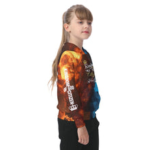 Load image into Gallery viewer, Yellow and Blue Fire Kingdom Citizen Kid&#39;s Fur Lined Hoodie

