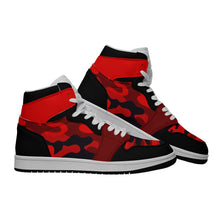 Load image into Gallery viewer, Red Black Camo Men&#39;s Synthetic Leather Stitching Shoes
