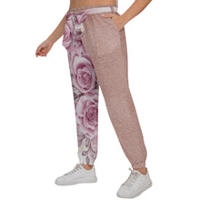 Load image into Gallery viewer, Rose Gold Print Women’s Trousers With Waist Belt(Plus Size)
