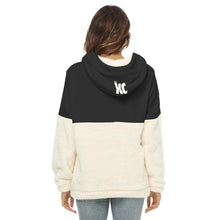 Load image into Gallery viewer, Women&#39;s Block Borg Hoodie With Half Zip
