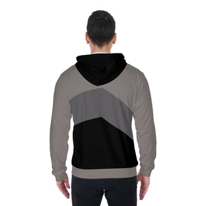 All-Over Print Zip Up Hoodie With Pocket