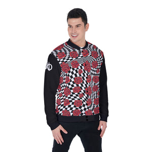 All-Over Print Men's Baseball Jacket with Fuzzy Fleece