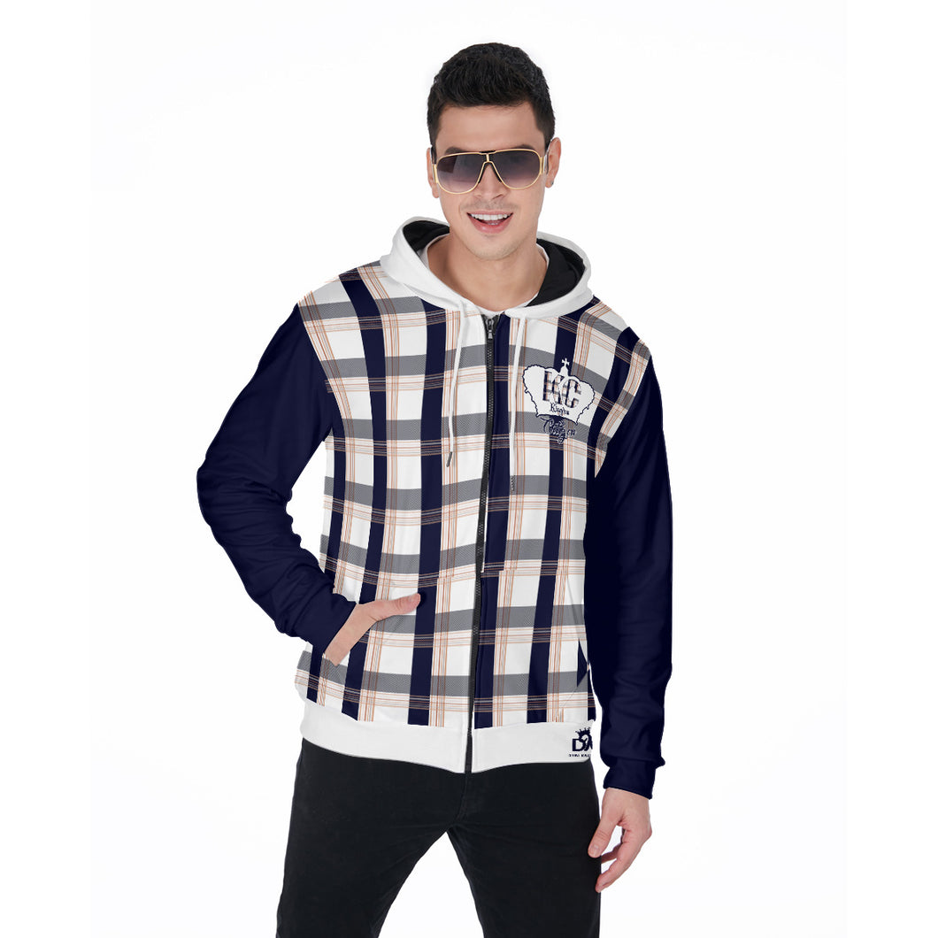 All-Over Print Zip Up Hoodie With Pocket