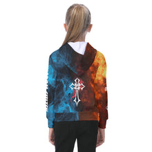 Load image into Gallery viewer, Yellow and Blue Fire Kingdom Citizen Kid&#39;s Fur Lined Hoodie
