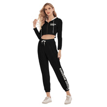 Load image into Gallery viewer, All-Over Print Women&#39;s Crop Hoodie Sports Sets
