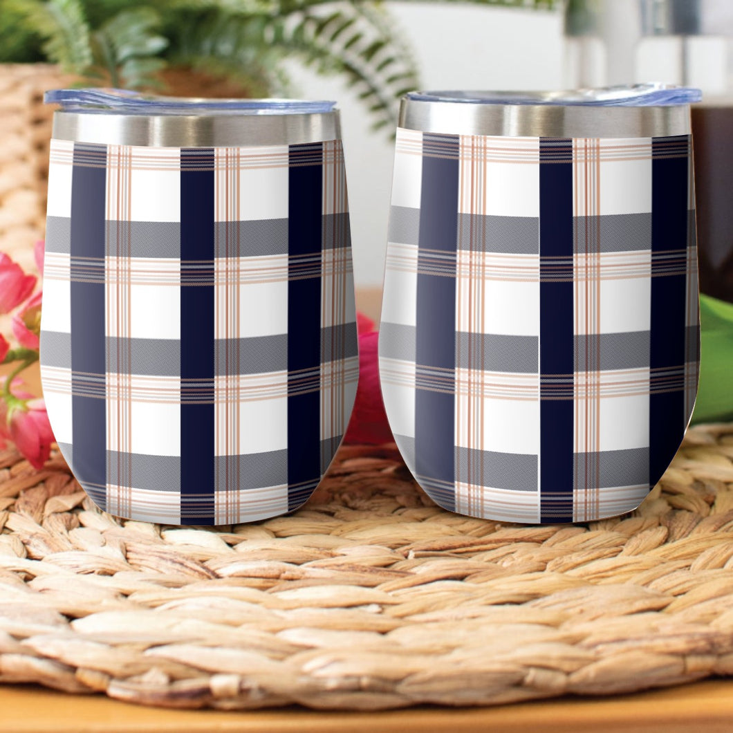 Paid Blue and Tan Stainless Steel Cup