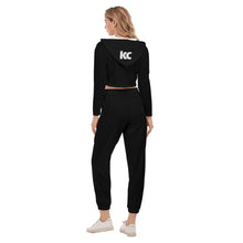 Load image into Gallery viewer, All-Over Print Women&#39;s Crop Hoodie Sports Sets
