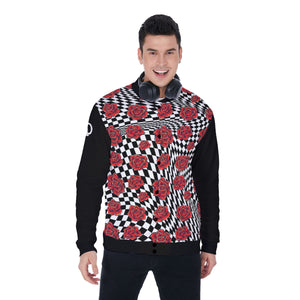 All-Over Print Men's Baseball Jacket with Fuzzy Fleece