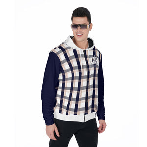 All-Over Print Zip Up Hoodie With Pocket
