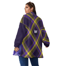 Load image into Gallery viewer, Kingdom Citizen Purple and Gold Women&#39;s Borg Fleece Collar Coat
