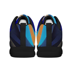 Blues Abstract Design Women's Shoes With Black Sole