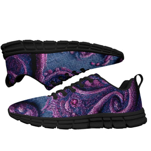 Purple Blue Women's Shoes With Black Sole