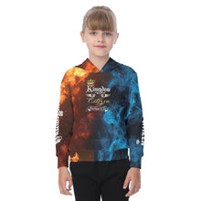 Load image into Gallery viewer, Yellow and Blue Fire Kingdom Citizen Kid&#39;s Fur Lined Hoodie
