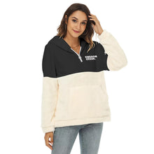Load image into Gallery viewer, Women&#39;s Block Borg Hoodie With Half Zip
