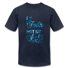 Load image into Gallery viewer, By Faith Not by Sight Unisex Jersey T-Shirt by Bella + Canvas - navy
