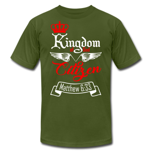 Kingdom of God Citizen Unisex Jersey T-Shirt by Bella + Canvas - olive