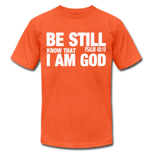 Load image into Gallery viewer, Be Still and Know I am God Unisex Jersey T-Shirt by Bella + Canvas - orange
