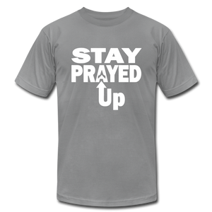 Staying prayed up Unisex Jersey T-Shirt by Bella + Canvas - slate