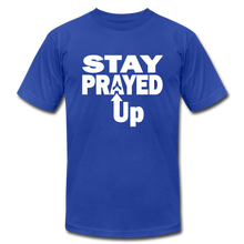 Load image into Gallery viewer, Staying prayed up Unisex Jersey T-Shirt by Bella + Canvas - royal blue
