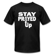 Load image into Gallery viewer, Staying prayed up Unisex Jersey T-Shirt by Bella + Canvas - black
