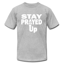 Load image into Gallery viewer, Staying prayed up Unisex Jersey T-Shirt by Bella + Canvas - heather gray

