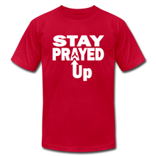 Load image into Gallery viewer, Staying prayed up Unisex Jersey T-Shirt by Bella + Canvas - red
