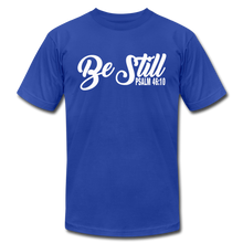 Load image into Gallery viewer, Be Still Unisex Jersey T-Shirt by Bella + Canvas - royal blue
