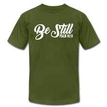 Load image into Gallery viewer, Be Still Unisex Jersey T-Shirt by Bella + Canvas - olive
