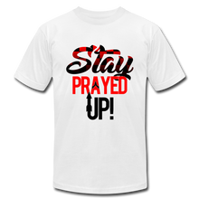 Load image into Gallery viewer, Stay Prayed Up Red and Black Unisex Jersey T-Shirt by Bella + Canvas - white
