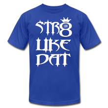 Load image into Gallery viewer, Straight Like That Unisex Jersey T-Shirt by Bella + Canvas - royal blue
