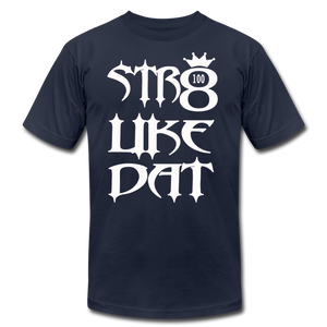 Straight Like That Unisex Jersey T-Shirt by Bella + Canvas - navy