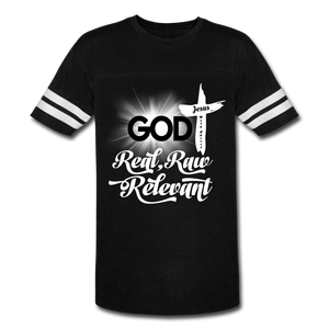 God Real Raw Relevant Vintage Sport T-Shirt - black/white