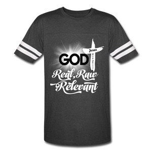 God Real Raw Relevant Vintage Sport T-Shirt - vintage smoke/white
