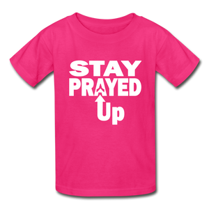 Stay Prayed Up Gildan Ultra Cotton Youth T-Shirt - fuchsia