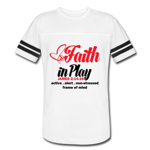 Faith in Play Vintage Sport T-Shirt - white/black
