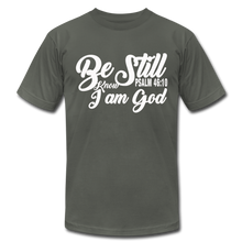 Load image into Gallery viewer, Be Still and Know Unisex Jersey T-Shirt by Bella + Canvas - asphalt
