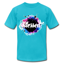 Load image into Gallery viewer, Blessed Unisex Jersey T-Shirt by Bella + Canvas - turquoise
