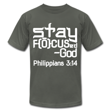 Load image into Gallery viewer, Stay Focus Unisex Jersey T-Shirt by Bella + Canvas - asphalt
