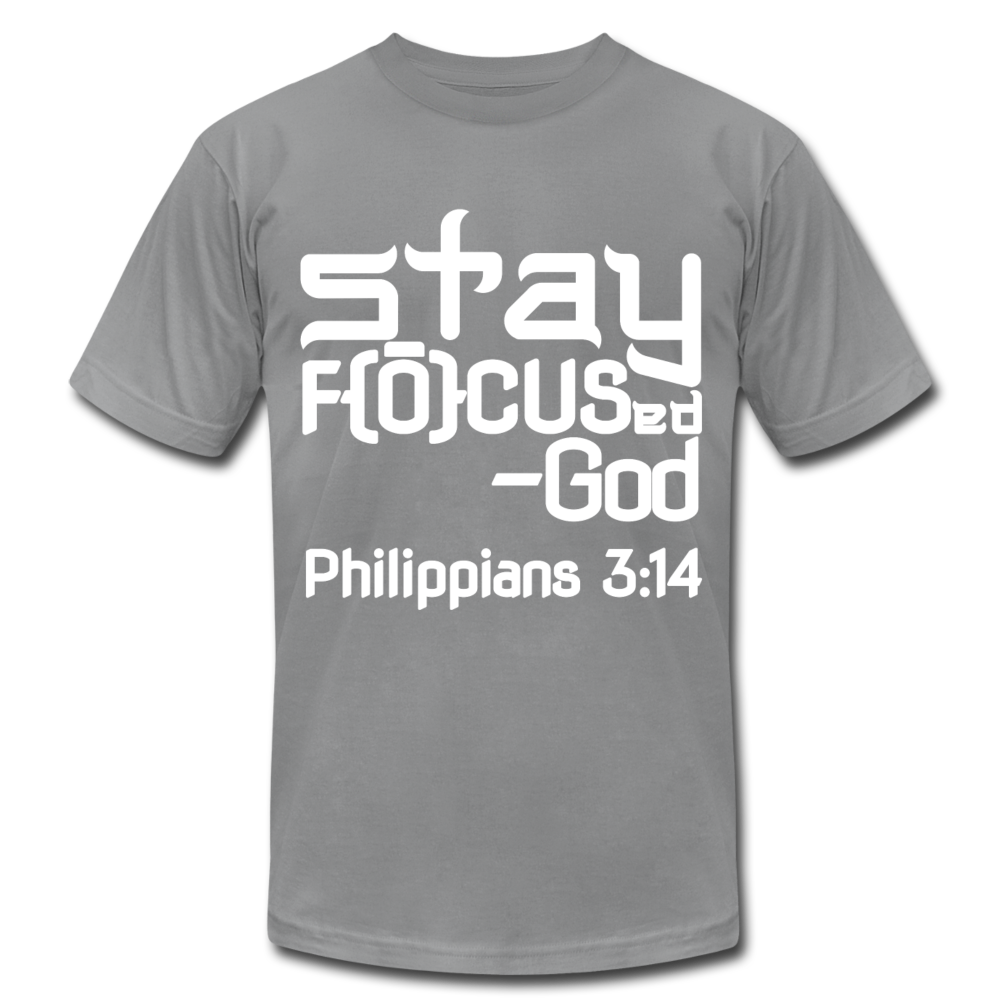 Stay Focus Unisex Jersey T-Shirt by Bella + Canvas - slate