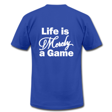 Load image into Gallery viewer, Pray Then Play Unisex Jersey T-Shirt by Bella + Canvas - royal blue
