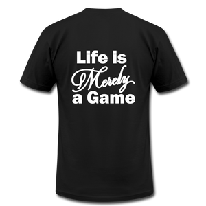 Pray Then Play Unisex Jersey T-Shirt by Bella + Canvas - black